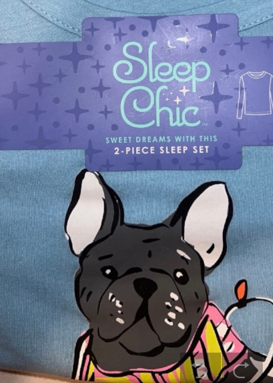 NIP Ladies Christmas PJ Set  French Bulldog Size M